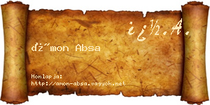 Ámon Absa névjegykártya